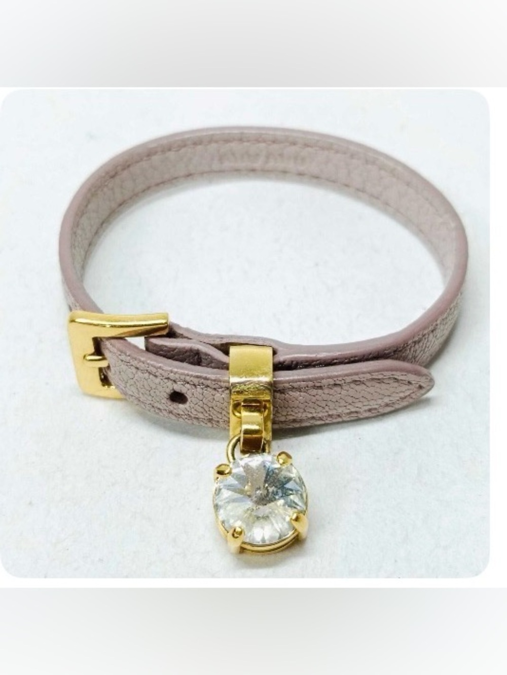 Miu Miu Blush Pink Bracelet Madras Leather Crystal Nappa Iconic Feminine